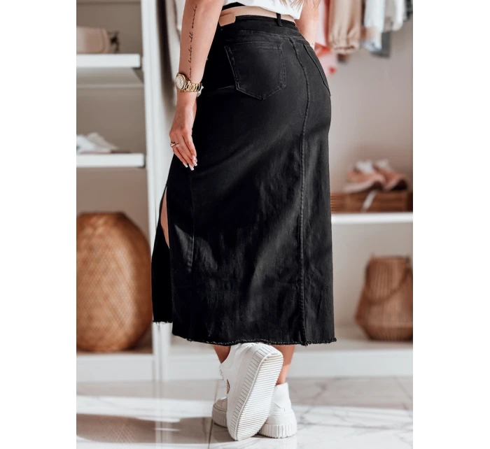 Midi džínová sukně s rozparkem MIDILEXU modrá FashionStreet CY0488