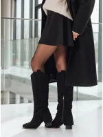 Dámské semišové černé boty FashionStreet ZY1316