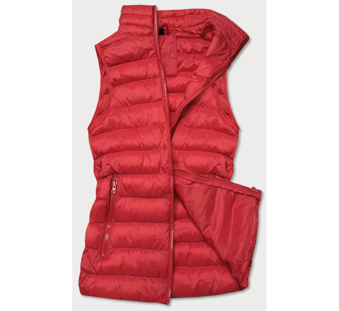 Krátká červená prošívaná dámská vesta model 16279860 - J.STYLE