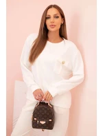 Komplet dámský máslový mikina a kalhoty s gumou ecru Komplet dámský máslový mikina a kalhoty s gumou ecru