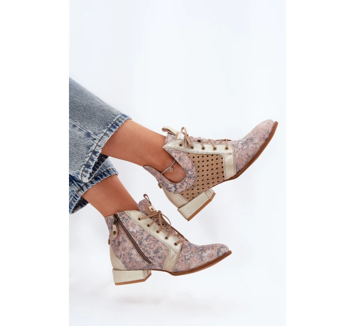 Kožené Kotníkové Boty model 21691375 - Maciejka Kožené Kotníkové Boty model 21691375 - Maciejka