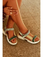 Dámské Sandály Na Suchý Zip model 21694720 Zelené - D.Franklin