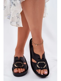Kožené Dámské Sandály Na Klínku model 21698304 Černé - S.Barski