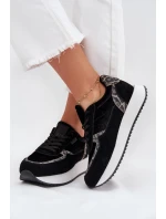 Dámské Zamszové Sneakersy Big Star OO274A312 HI-POLY SYSTEM Černé Panther Dámské Zamszové Sneakersy Big Star OO274A312 HI-POLY SYSTEM Černé Panther