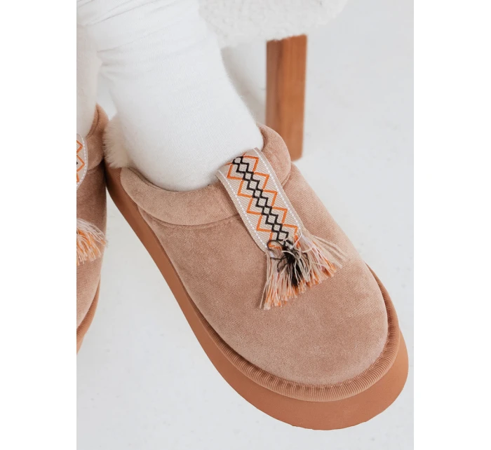 FashionStreet béžové zateplené dámské žabky ZY1302