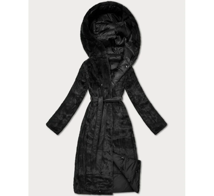 Černá oboustranná zimní bunda - kožíšek Minority (P3-6020-1)