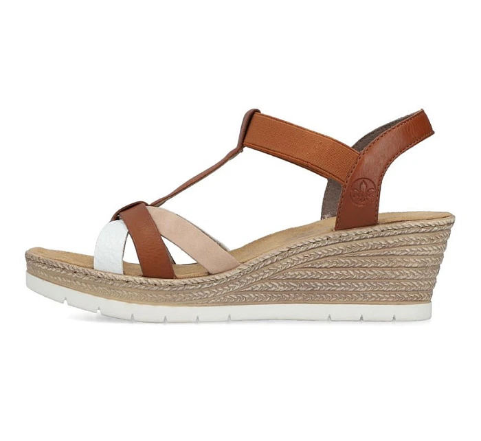 Sandały damskie na brązowe model 22087200 - Rieker Sandały damskie na brązowe model 22087200 - Rieker