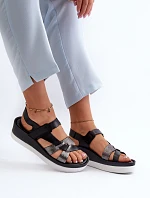 Zazoo 40397 Dámské Kožené Sandály na Platformě Černé