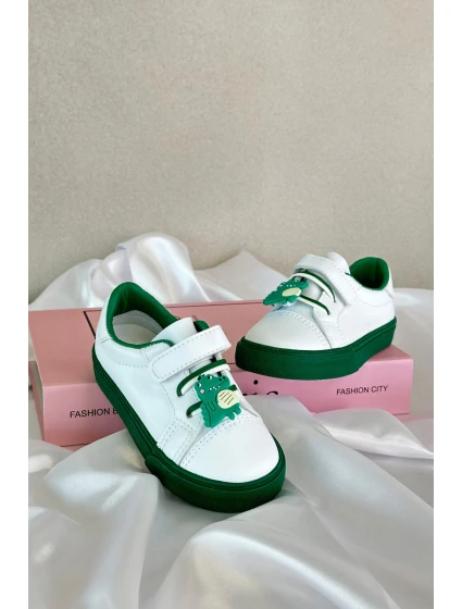 Dětské Tenisky Boty S Prstíkem Bílo-Zelené Pennyn Dětské Tenisky Boty S Prstíkem Bílo-Zelené Pennyn