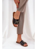 Sandály Na Ploché Podešvi S Mašlí Černé model 21684361 - Boto Sandály Na Ploché Podešvi S Mašlí Černé model 21684361 - Boto