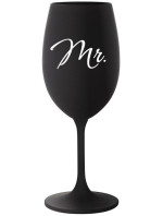 MR. - černá sklenice na víno 350 ml