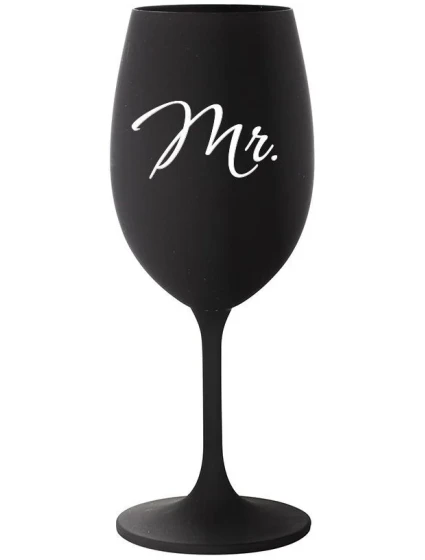 MR. - černá sklenice na víno 350 ml MR. - černá sklenice na víno 350 ml