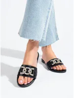 Klasické dámské černé nazouváky bez podpatku Klasické dámské černé nazouváky bez podpatku