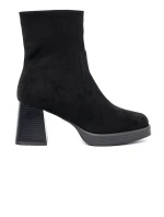 Komfortní dámské kotníčkové boty černé na širokém podpatku Komfortní dámské kotníčkové boty černé na širokém podpatku