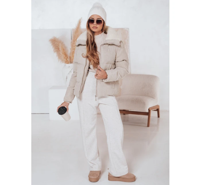 Dámská zimní manšestrová bunda TRENDYGLAM béžová FashionStreet TY4358 Dámská zimní manšestrová bunda TRENDYGLAM béžová FashionStreet TY4358