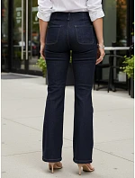 Dámské džíny s vysokým pasem a širokými nohavicemi tmavě modré FashionStreet UY2949