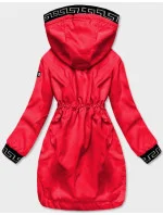 Tenká červená dámská bunda s ozdobnou lemovkou model 18195495 - S'WEST Tenká červená dámská bunda s ozdobnou lemovkou model 18195495 - S'WEST