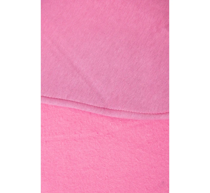 Šaty s kapucí a bočním rozparkem růžové