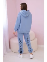 Bavlněná souprava s potiskem modrý Bavlněná souprava s potiskem modrý