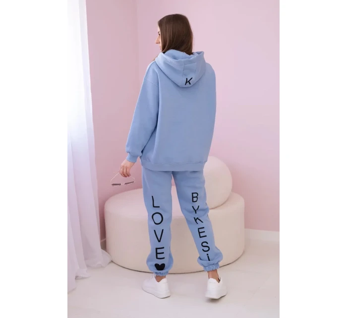 Bavlněná souprava s potiskem modrý Bavlněná souprava s potiskem modrý