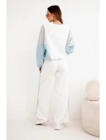 Dámská souprava s volnou mikinou a kalhotami s širokými nohavicemi mátová