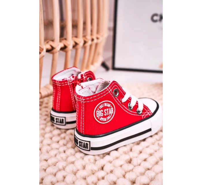 Dětské Tenisky Vysoké Se Zipem BIG STAR model 21545331 Červené - Big Star Shoes Dětské Tenisky Vysoké Se Zipem BIG STAR model 21545331 Červené - Big Star Shoes