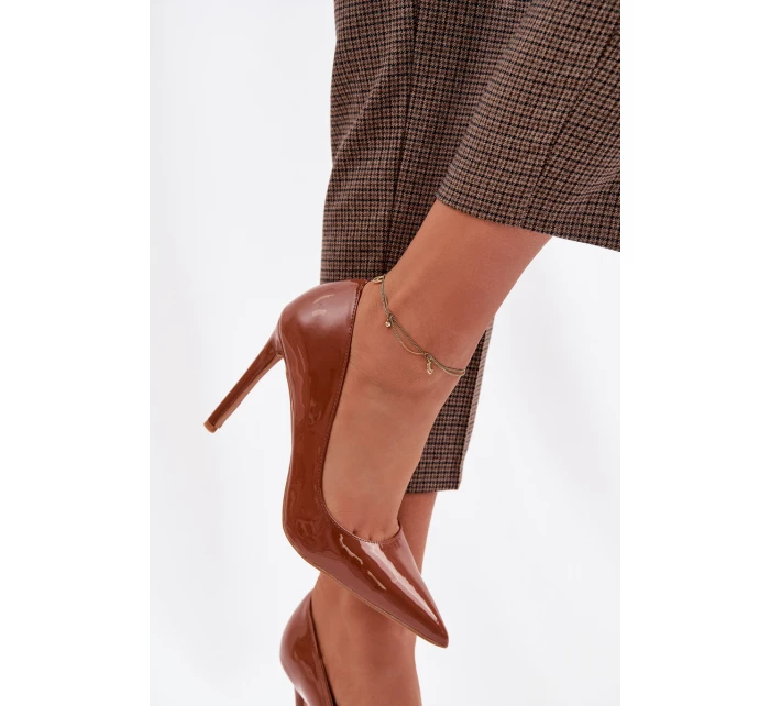 Lakované lodičky z eko kůže Camel Jonira