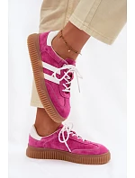 Dámské semišové tenisky na platformě fuchsiové model 22100209 - Boto Dámské semišové tenisky na platformě fuchsiové model 22100209 - Boto