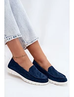 Dámské mokasíny z přírodního semiše Vinceza 95360 tmavě modré Dámské mokasíny z přírodního semiše Vinceza 95360 tmavě modré