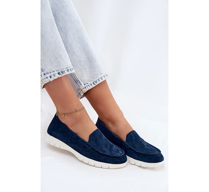 Dámské mokasíny z přírodního semiše Vinceza 95360 tmavě modré Dámské mokasíny z přírodního semiše Vinceza 95360 tmavě modré