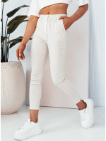 Dámské kalhoty MARINS s béžovými a bílými pruhy Dstreet UY2081