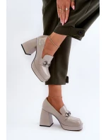 Dámské patentované boty na vysokém podpatku Šedá D&A Dámské patentované boty na vysokém podpatku Šedá D&A