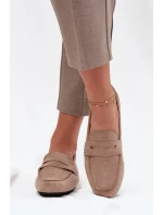 Dámské loafersy mokasíny s plochou podrážkou Roseline – béžové