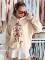 Dámská mikina oversize LOVEWILL béžová FashionStreet BY1471