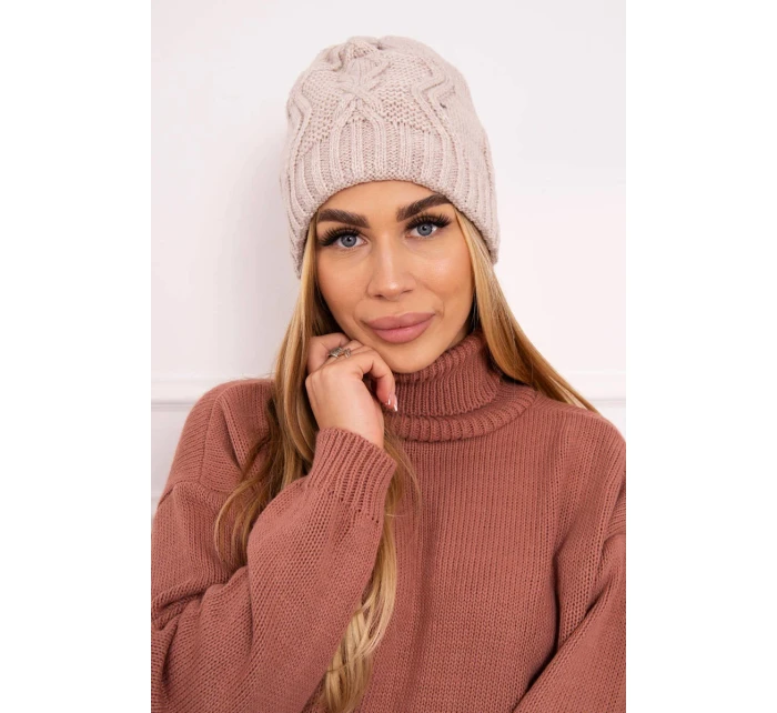 Fleecová čepice Sylwia K244 light beige