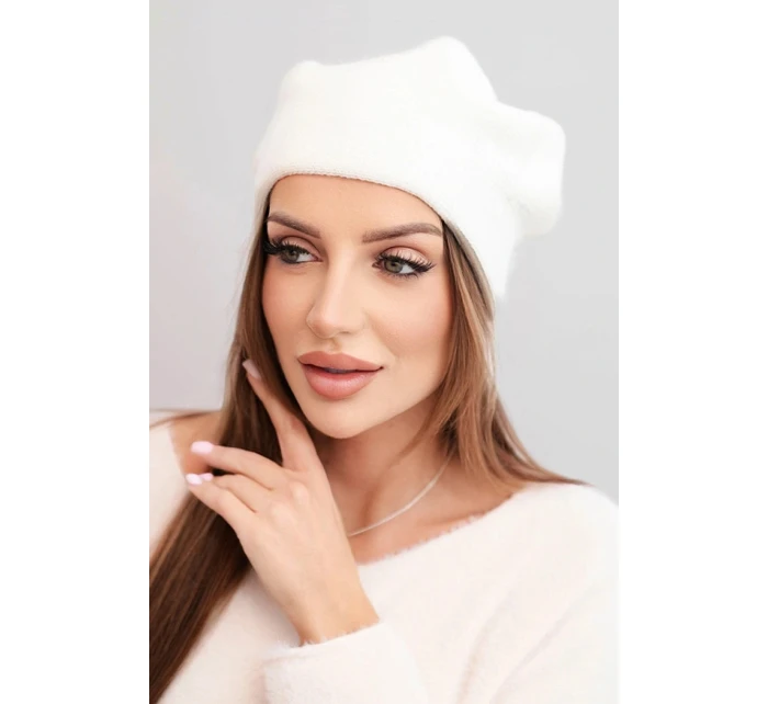 Dámská zimní čepice z vlny s a prodlouženými stranami fialová model 21865198 - K-Fashion