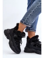 Dámské boty trapery s kožešinou černé model 21643992 - EVENTO