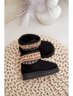 Dětské Sněhule Se Vzorovanou Vložkou Zateplené Kožíškem Černé Mirirae Dětské Sněhule Se Vzorovanou Vložkou Zateplené Kožíškem Černé Mirirae