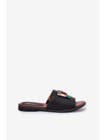 Dámské sandály na plochém podpatku s ozdobou černé model 21695688 - Boto