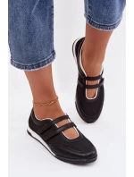 Sportovní dámské baleríny S Pásky Černé model 21956206 - Boto