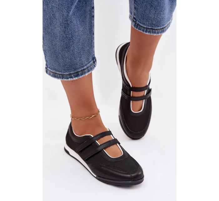 Sportovní dámské baleríny S Pásky Černé model 21956206 - Boto