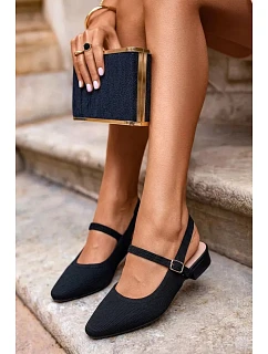 Materiálové Baleríny Dámské S Páskem Černé model 22109936 - Boto