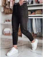 Dámské kalhoty slim fit s páskem TAIRONIK black FashionStreet UY2544