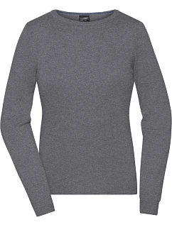 Daiber JN 1313 Dámský svetr s kulatým výstřihem 02.1313 grey heather
