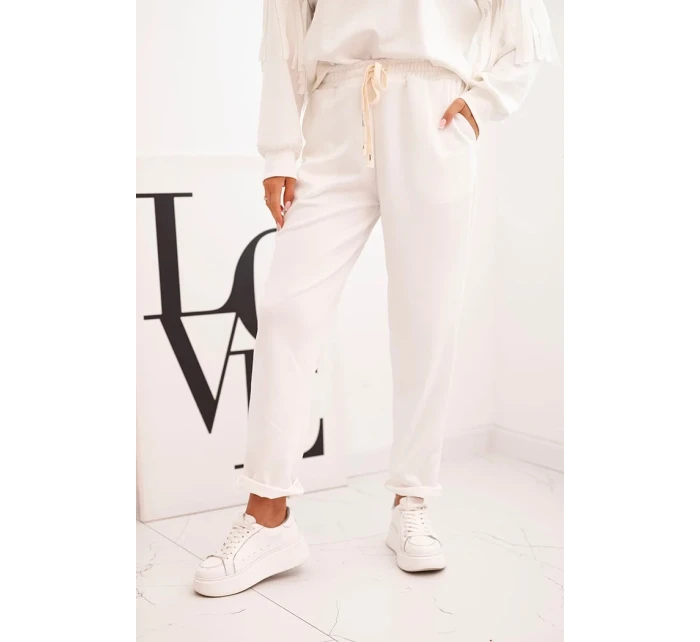 Dámský souprava máslová s třásněmi na rukávech ecru Dámský souprava máslová s třásněmi na rukávech ecru