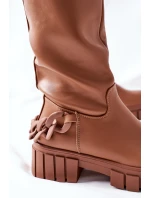 Vysoké hnědé boty s model 21561024 - Boto Vysoké hnědé boty s model 21561024 - Boto
