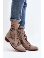 Průsvitné kožené botky Zazoo 2627 Beige