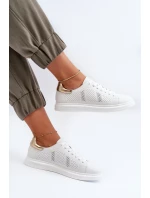 Bílé dámské kožené tenisky S.Barski LR760