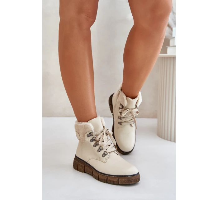 Dámské Zateplené Botky Traperky Na Zip Béžové Mevanisa Dámské Zateplené Botky Traperky Na Zip Béžové Mevanisa