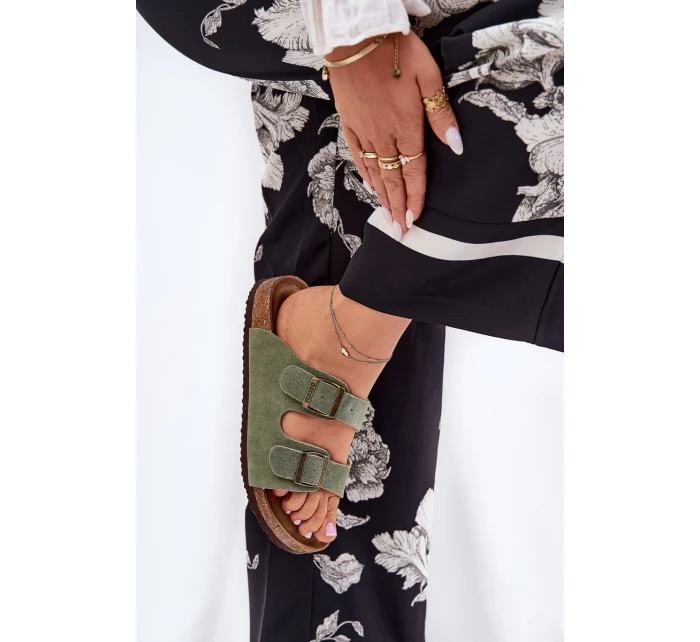 Dámské Semišové Sandály S Přezkami Big Star model 21692060 Zelené - Big Star Shoes